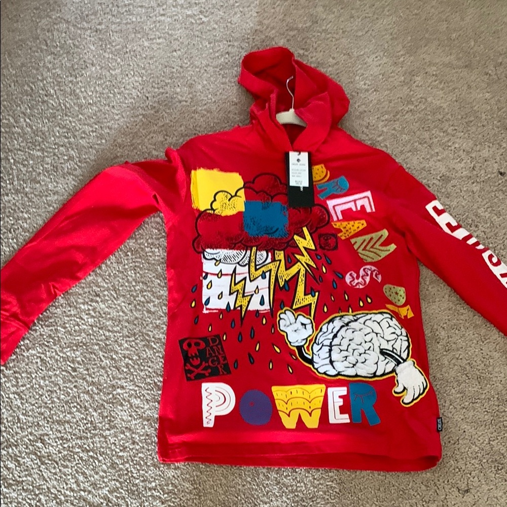 Red Graphic Hoodie with Bold Design